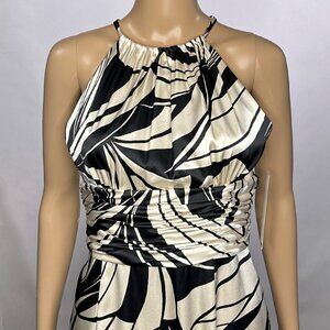 NWT Maggy London Black Ivory Halter Dress Size 4‎